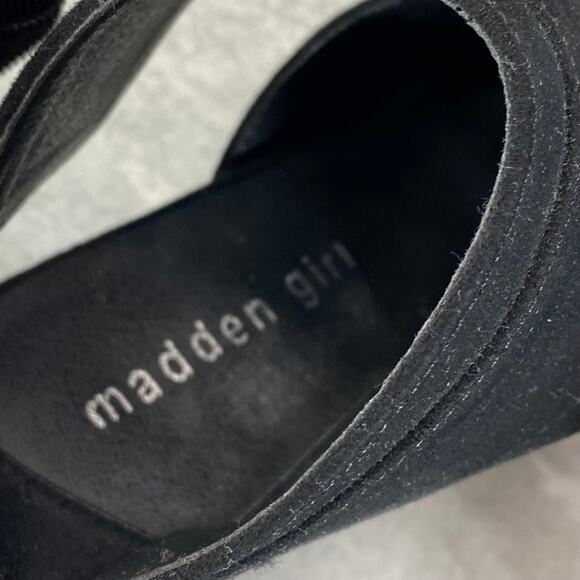 MADDEN GIRL Women's Black Darlynn City Peep-Toe Block-Heel Sandals SZ 8.5 - Picture 8 of 9